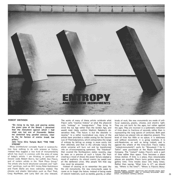 Entropy and the New Monuments, Groundworks, 1966